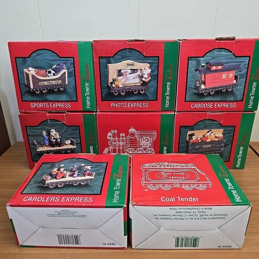 Home Towne Express‎ Train 8 Piece Set 1998 & 1999 JC Penney Edition Excellent
